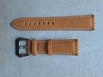 Nieuw leren horlogeband 22mm, Overige merken, Leer, Staal, Nieuw