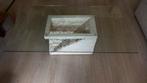 Midcentury salontafel – Mactan steen & glas, Ophalen, 100 tot 150 cm, 50 tot 100 cm, Glas