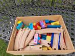 Houten Treinbaan met Blokken, Ophalen of Verzenden, Gebruikt, Jongen of Meisje