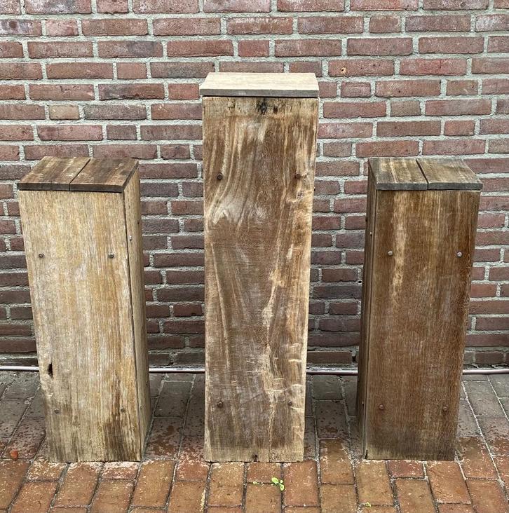 Hardhouten sokkels, Huis en Inrichting, Woonaccessoires | Zuilen en Pilaren, Nieuw, Ophalen