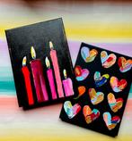 Candlelights + hartjes ~ kleintjes kunst Valentijn ~ atelier, Ophalen of Verzenden, Nieuw, Schilderij, Minder dan 50 cm