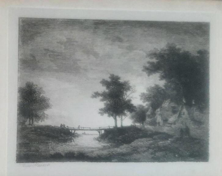 2 Oude Etsen Remigius van Haanen (1848), Antiek en Kunst, Kunst | Etsen en Gravures, Ophalen of Verzenden