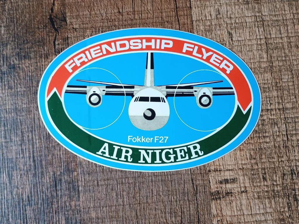 Oude vliegtuig sticker Fokker F27, Verzamelen, Luchtvaart en Vliegtuigspotten, Ophalen of Verzenden