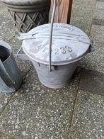 Vintage Rotterdamse halfje vuilnis emmer met deksel, Ophalen of Verzenden