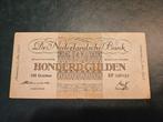 100 gulden geldzuivering 1945, Postzegels en Munten, Bankbiljetten | Nederland, Ophalen of Verzenden, 100 gulden