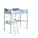 Metalen hoogslaper met houten bureau, Huis en Inrichting, Ophalen, Gebruikt, Eenpersoons, 90 cm
