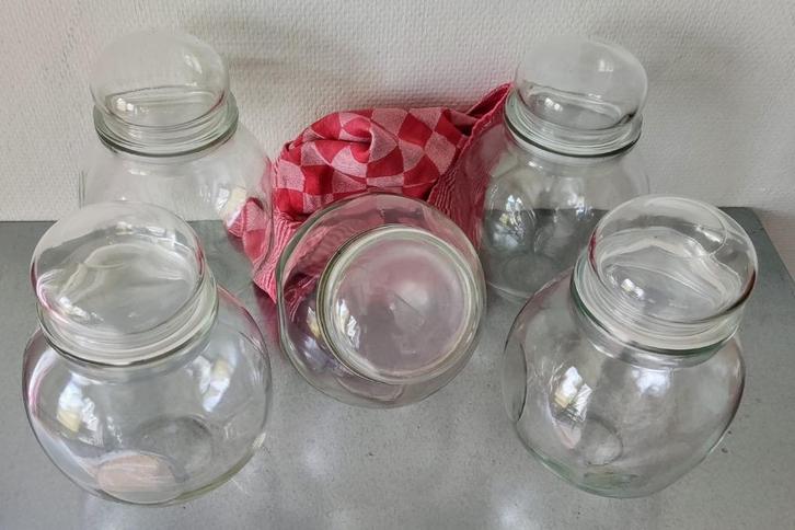 Ouderwetse glazen snoeppotten, Antiek en Kunst, Antiek | Glas en Kristal, Ophalen of Verzenden