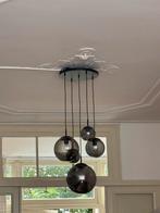 Hanglamp 5 bollen gerookt glas, Ophalen of Verzenden, Zo goed als nieuw, Glas