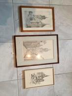 Antiek, Deventer, prent, lijst, geschiedenis, Ophalen of Verzenden