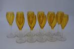 Antieke champagne glazen geel (11), Antiek en Kunst, Antiek | Glas en Kristal, Ophalen of Verzenden