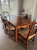 Eetkamertafel met stoelen, Huis en Inrichting, Complete eetkamers, Gebruikt, Ophalen of Verzenden, 6 tot 8 stoelen