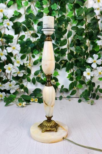 Vintage onyx-marmeren tafellamp beschikbaar voor biedingen