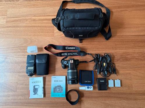 Canon EOS 450D DSLR set – met lens, flitser en accessoires, Audio, Tv en Foto, Fotocamera's Digitaal, Zo goed als nieuw, Spiegelreflex