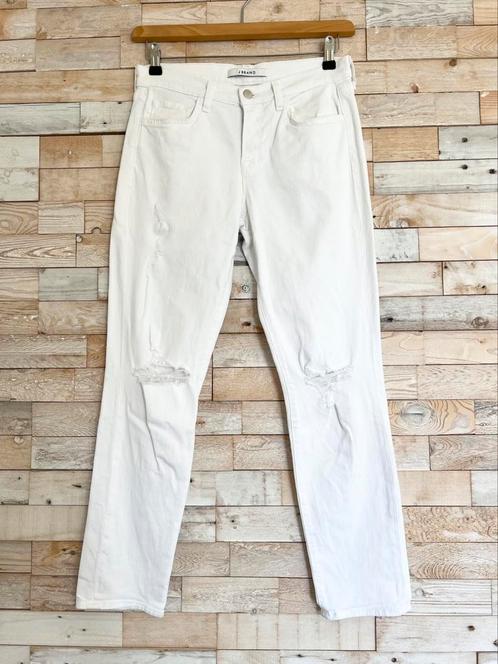 J Brand jeans ripped stretch wit, maat 38 - NP 390,-, Kleding | Dames, Spijkerbroeken en Jeans, Zo goed als nieuw, W30 - W32 (confectie 38/40)