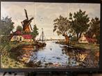 Tegeltableau Delft Holland Molenlandschap, Antiek en Kunst, Antiek | Wandborden en Tegels, Ophalen of Verzenden