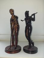 2 Beeldjes van golfers, Ophalen of Verzenden, Zo goed als nieuw, Overige typen