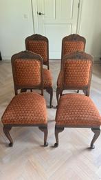 Antieke, klassieke stoelen 4x Queen Anne stijl, Vier, Antiek Queen Anne, Bruin, Zo goed als nieuw