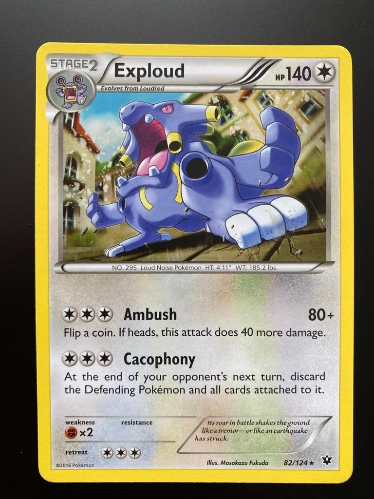 Exploud 82 /124 Rare XY Fates Collide 2016 Mint, Ophalen of Verzenden, Zo goed als nieuw, Losse kaart