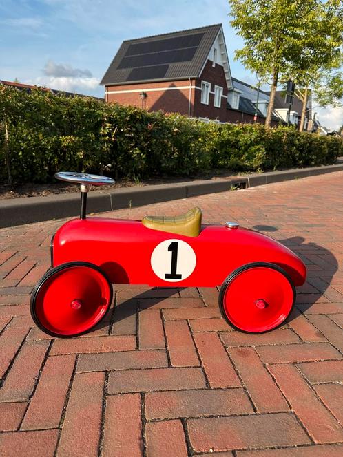 Retro loopauto rood loopwagen gereviseerd, Kinderen en Baby's, Speelgoed | Buiten | Voertuigen en Loopfietsen, Nieuw, Loopvoertuig