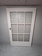 Authentieke massieve ensuitedeur met figuurglas, Doe-het-zelf en Verbouw, Deuren en Horren, Ophalen, Gebruikt, 120 cm of meer