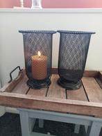 Metalen windlichten/ Kaarshouders, 25 tot 50 cm, Zwart, Ophalen of Verzenden, Zo goed als nieuw