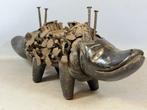 260175 Afrikaans Bakongo Nkisi Nkondi tweeling hoofd hond, Antiek en Kunst, Ophalen of Verzenden