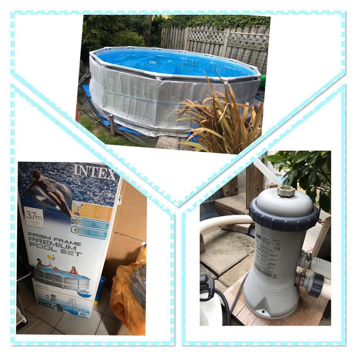 Intex 366*99 pomp trap tegels voetenbad schepnet, Tuin en Terras, Zwembad-toebehoren, Zo goed als nieuw, Ophalen