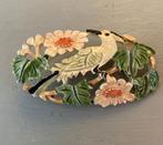 Vintage retro gegraveerde broche speld vogel bloemen boho, Ophalen of Verzenden, Overige materialen, Broche