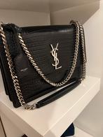 Yves Saint Laurent Sunset Tas Groot - Croc Leer, Ophalen of Verzenden, Zo goed als nieuw, Zwart, Handtas
