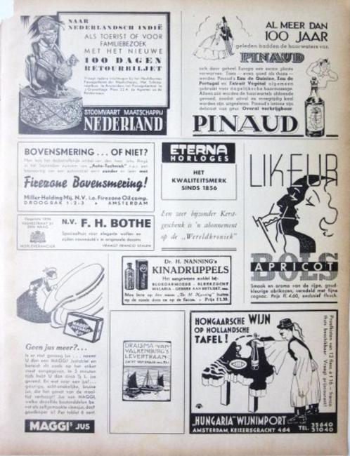 9 bladzijden vintage advertenties reclames uit 1937, Verzamelen, Merken en Reclamevoorwerpen, Gebruikt, Overige typen, Verzenden