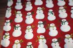 Coupon quilt 100% katoen stof - rood sneeuwpop kerst #4008, Nieuw, Ophalen of Verzenden, 30 tot 120 cm, Katoen