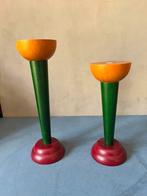 Ikea monokel holz Vintage 2 Kerzenständer kandelaars, Overige materialen, Groen, Ophalen of Verzenden, Zo goed als nieuw