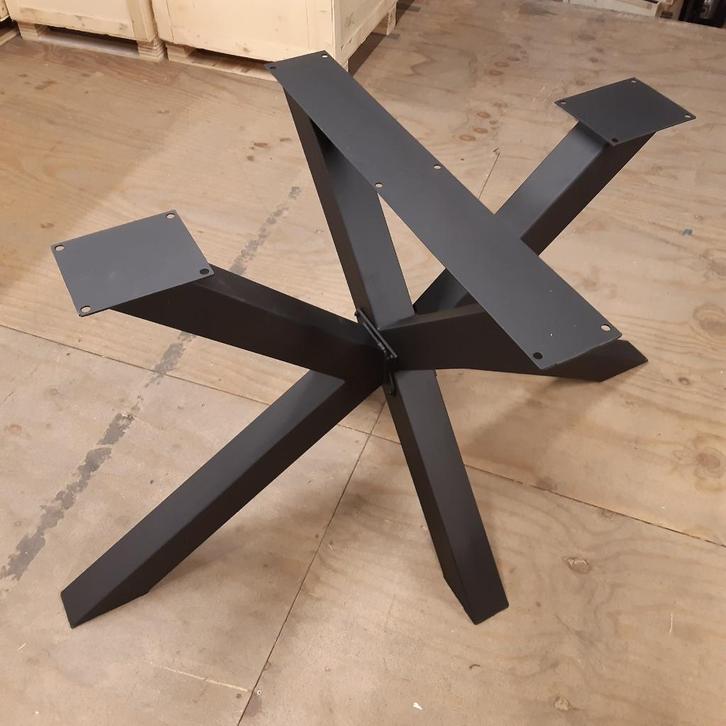Stalen matrix spinpoot zwart gepoedercoat, showmodel, 80x140, Huis en Inrichting, Tafelonderdelen, Nieuw, Tafelpoot, Rechthoekig