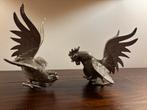 Verzilverde set van 2 hanen, Antiek en Kunst, Ophalen of Verzenden, Zilver