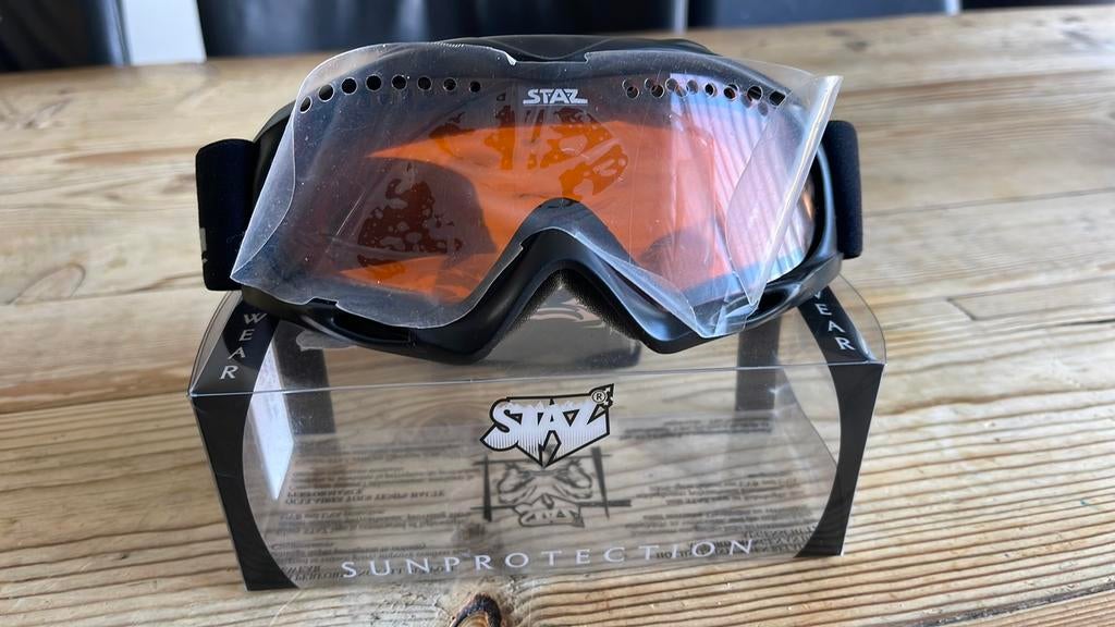 Staz skibril/snowboard bril zwart, Sport en Fitness, Skiën en Langlaufen, Overige typen, Nieuw, Minder dan 100 cm, Ophalen