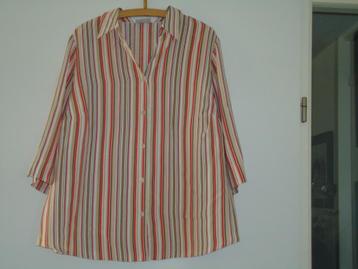 blouse mt 50 beige met streepjes beschikbaar voor biedingen