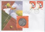 Nederland ECU brief No. 36 KNLTB (tennis) 100 Jaar+ penning, Postzegels en Munten, Ophalen of Verzenden, Overige materialen, Nederland