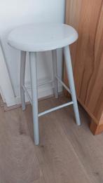Leuk lichtgrijs krukje, Ophalen, Hout