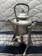Tinnen Theezetter met Warmhouder - Tiel 94% Tin, Antiek en Kunst, Antiek | Tin, Ophalen