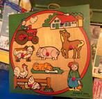 Vintage houten puzzel Boerderij Simplex Toys Holland, Verzamelen, Ophalen of Verzenden