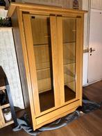Mooie blank eiken vitrinekast, Ophalen, Eikenhout, 50 tot 100 cm, Zo goed als nieuw