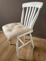 4 Oud Grenen Eetkamerstoelen Wit - brocante - landelijk, Huis en Inrichting, Stoelen, Ophalen, Gebruikt, Wit, Brocante, landelijk
