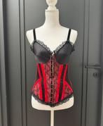 Vintage bustier corset top maat 36 - S, Zwart, Ophalen of Verzenden, Zo goed als nieuw, Vintage