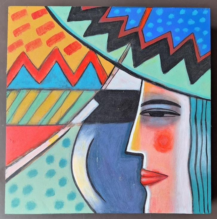 Sattar Kawoosh schilderij, Antiek en Kunst, Kunst | Schilderijen | Modern, Ophalen of Verzenden