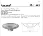 Gevraagd: Seas 25F-WB woofers (set), Gebruikt, Ophalen