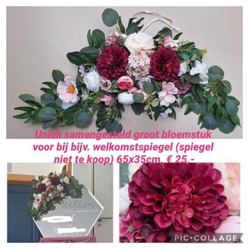 Zijden/kunstbloemstuk voor aan welkomstspiegel beschikbaar voor biedingen