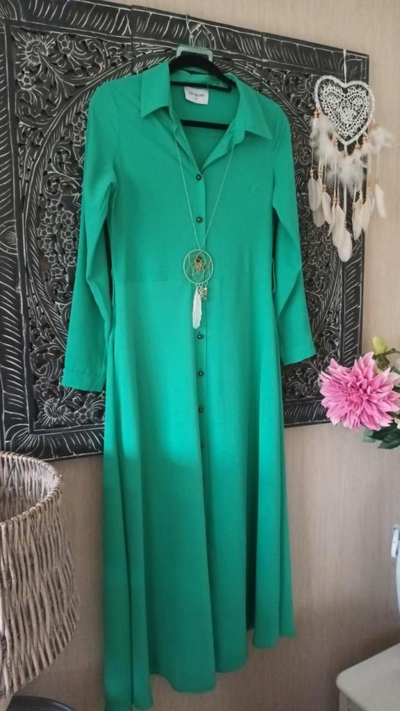 Est Seven Mintgroene Doorknoopjurk Maat S, Kleding | Dames, Jurken, Nieuw, Maat 36 (S), Groen, Onder de knie, Ophalen of Verzenden