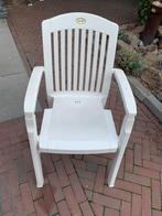 4 witte kunstof hartman stoelen gratis, Tuin en Terras, Tuinstoelen, Ophalen, Zo goed als nieuw, Kunststof