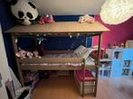 Halfhoogslaper met Dakje - Huisbed 90x200, Ophalen, 85 tot 100 cm, Zo goed als nieuw, Hoogslaper of Stapelbed