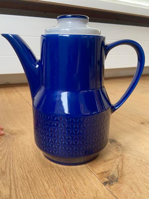 Retro 70’s Theekan (of koffiekan) blauw, Huis en Inrichting, Keuken | Servies, Gebruikt, Overige stijlen, Ophalen of Verzenden